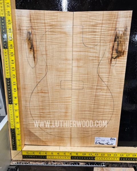 Flame Maple Bookmatched Guitar Top Set