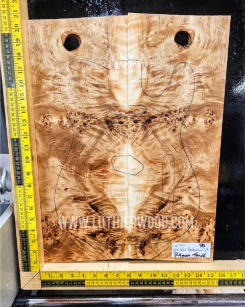 Poplar Bur Bookmatched Guitar Top Set