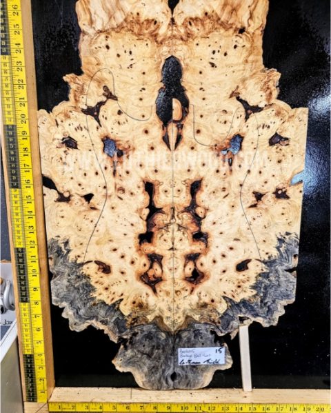 Buckeye Burl bookmatched guitar top set