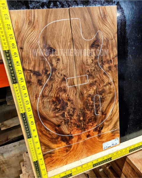 Elm Burl Guitar & Bass bookmatched top set