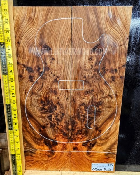 Elm Burl Guitar & Bass bookmatched top set