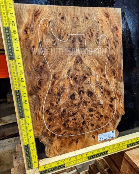 Elm Burl Guitar & Bass Bookmatched Top Set