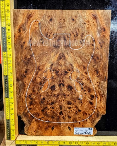 Elm Burl Guitar & Bass Bookmatched Top Set