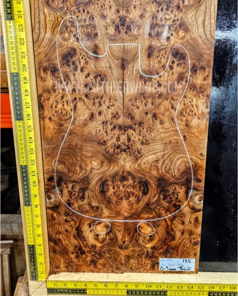 Elm Burl Bookmatched Guitar & Bass Top Set