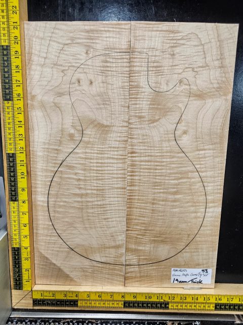 Flame Maple Carve Top Bookmatched Guitar Top Set