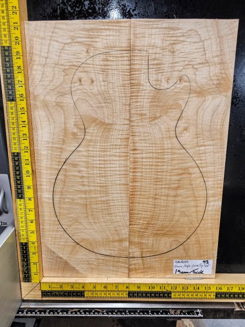 Flame Maple Carve Top Bookmatched Guitar Top Set