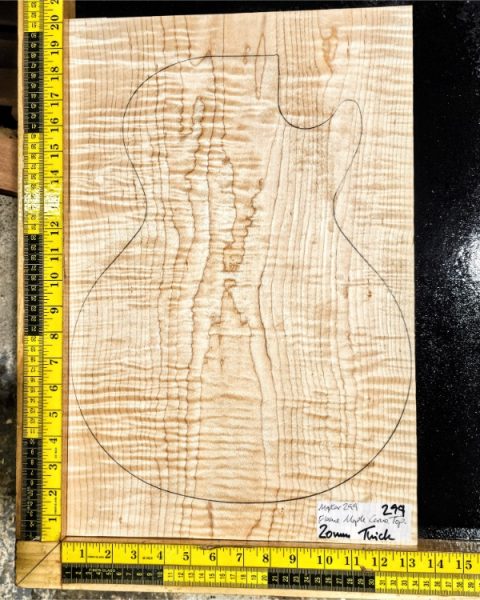Flame Maple Carve Top One Piece Guitar Top Set