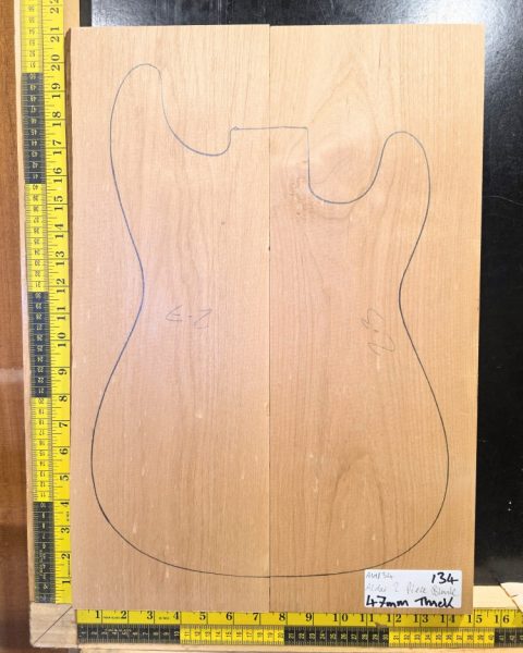 American Red Alder Electric Guitar Two Piece Body Blank