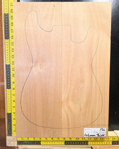 American Red Alder Electric Guitar Two Piece Body Blank
