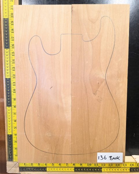 American Red Alder Electric Guitar Two Piece Body Blank