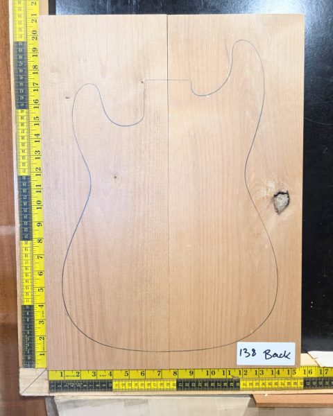 American Red Alder Electric Guitar Two Piece Body Blank