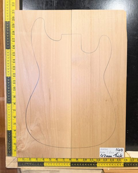 American Red Alder Electric Guitar Two Piece Body Blank