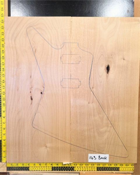 American Red Alder Explorer Sized Guitar Making Body Blank Set