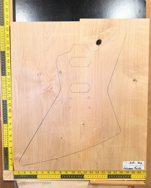 American Red Alder Explorer Sized Guitar Making Body Blank Set