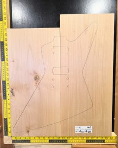 American Red Alder Explorer Sized Guitar Making Body Blank Set